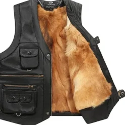 Herren Heritage Threads Herrenbekleidung-Lässige Reiseweste aus Leder – Stilvolle Abenteurerausrüstung