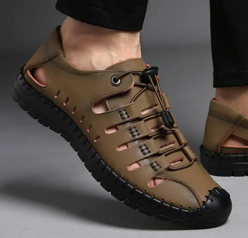 Damen Wilderness Haven Herrenschuhe|Damenschuhe-Lässige Strandsandale aus flexiblem Leder