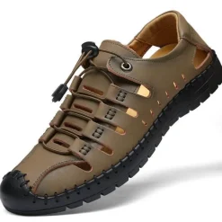 Damen Wilderness Haven Herrenschuhe|Damenschuhe-Lässige Strandsandale aus flexiblem Leder