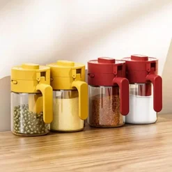 The Culinary Kit Küche & Esszimmer-Luftdichtes Gewürzglas aus Glas mit Verschlusslöffel – Aufbewahrungsbehälter für die Küche