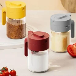 The Culinary Kit Küche & Esszimmer-Luftdichtes Gewürzglas aus Glas mit Verschlusslöffel – Aufbewahrungsbehälter für die Küche
