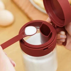 The Culinary Kit Küche & Esszimmer-Luftdichtes Gewürzglas aus Glas mit Verschlusslöffel – Aufbewahrungsbehälter für die Küche