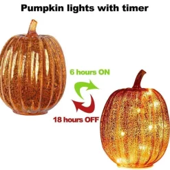The Gilded Nest Beleuchtung-Luminous Pumpkin Lamp - Decorative Halloween Light Fixture