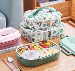 Trail u0026 Beyond Camping Im Freien|Outdoor-Artikel-Lunchbox aus Edelstahl für Kinder – Bento-Box mit mehreren Fächern