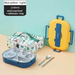Trail u0026 Beyond Camping Im Freien|Outdoor-Artikel-Lunchbox aus Edelstahl für Kinder – Bento-Box mit mehreren Fächern