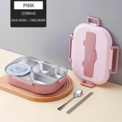 Trail u0026 Beyond Camping Im Freien|Outdoor-Artikel-Lunchbox aus Edelstahl für Kinder – Bento-Box mit mehreren Fächern