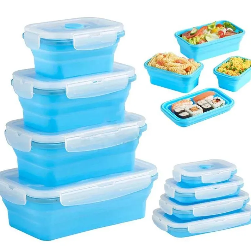 Tom Küche & Esszimmer-Lunchbox-Set aus Silikon – umweltfreundliche, tragbare Lebensmittelbehälter