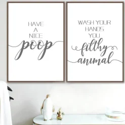 Tranquil Waters Badezimmer-Lustige Toiletten-Leinwandkunst – humorvolle Badezimmerdekoration