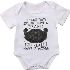 The Decor Haven Babykleidung|Babykleidung-Lustiger Baby-Bodysuit - Wenn Papa keinen Bart hat, hast du 2 Mütter