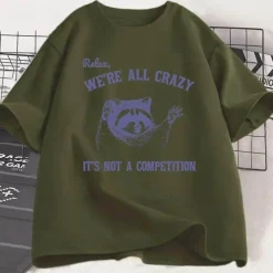 Damen Everly u0026 Lace Herrenbekleidung|Damenbekleidung-Lustiges Baumwoll-T-Shirt - Relax Were All Crazy