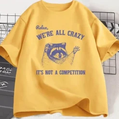 Damen Everly u0026 Lace Herrenbekleidung|Damenbekleidung-Lustiges Baumwoll-T-Shirt - Relax Were All Crazy