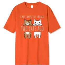 Damen Everly u0026 Lace Herrenbekleidung|Damenbekleidung-Lustiges Katzen-T-Shirt - Vor zwei Katzen war ich normal