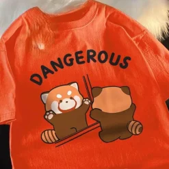 Damen Everly u0026 Lace Herrenbekleidung|Damenbekleidung-Lustiges Waschbär-Spiegel-T-Shirt – Grafik-Tier-T-Shirt