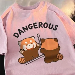 Damen Everly u0026 Lace Herrenbekleidung|Damenbekleidung-Lustiges Waschbär-Spiegel-T-Shirt – Grafik-Tier-T-Shirt