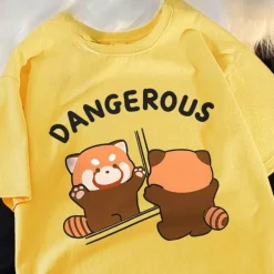 Damen Everly u0026 Lace Herrenbekleidung|Damenbekleidung-Lustiges Waschbär-Spiegel-T-Shirt – Grafik-Tier-T-Shirt