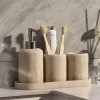Serene Splash Badezimmer-Luxe Sandstone Bathroom Set - Elegant Bath Accessories Collection