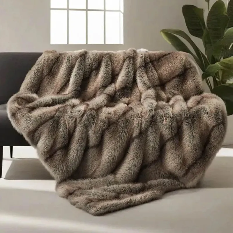 Cozy Haven Bettzeug-Luxuriöse Felldecke – weicher, gemütlicher Überwurf