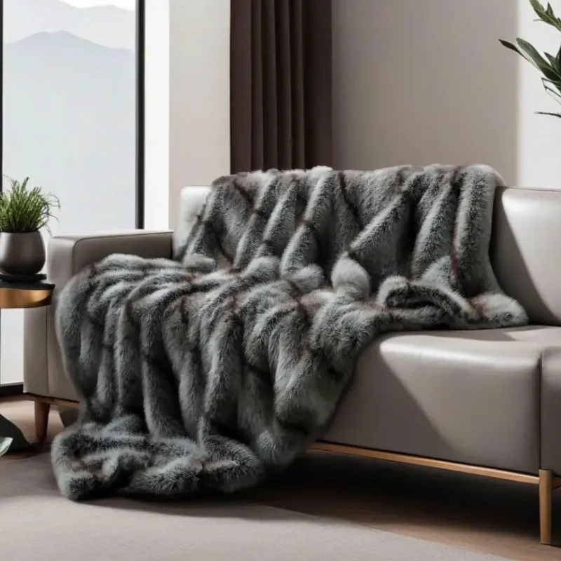 Cozy Haven Bettzeug-Luxuriöse Felldecke – weicher, gemütlicher Überwurf