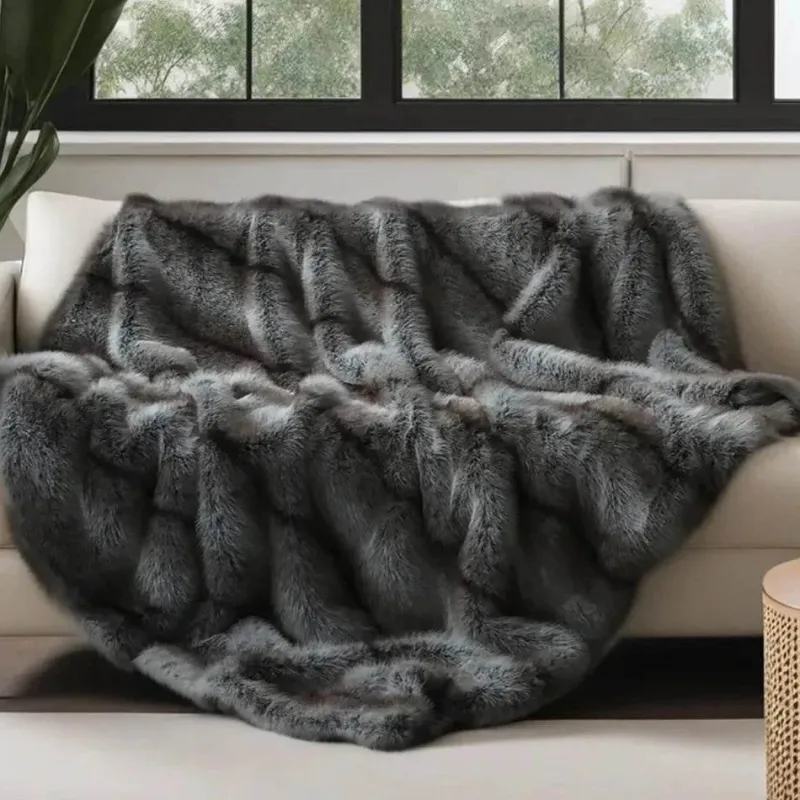 Cozy Haven Bettzeug-Luxuriöse Felldecke – weicher, gemütlicher Überwurf