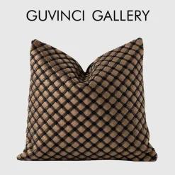 Pillow Haven Bettzeug-Luxuriöse handgewebte Kissenbezüge und Pouf-Bezüge in Bronzing-Optik