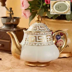 Plates u0026 More Küche & Esszimmer-Luxuriöse Teekanne aus Porzellan mit Filter – Teekanne mit großem Fassungsvermögen