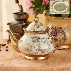 Plates u0026 More Küche & Esszimmer-Luxuriöse Teekanne aus Porzellan mit Filter – Teekanne mit großem Fassungsvermögen