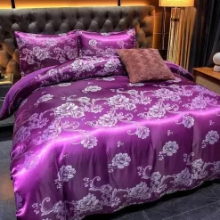 Cozy Haven Bettzeug-Luxuriöses Jacquard-Bettwäscheset für Kingsize-Betten – Bettbezug, Steppdecken, hochwertige Heimtextilien