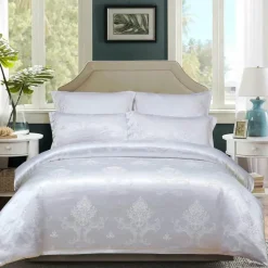 Cozy Haven Bettzeug-Luxuriöses Jacquard-Bettwäscheset für Kingsize-Betten – Bettbezug, Steppdecken, hochwertige Heimtextilien