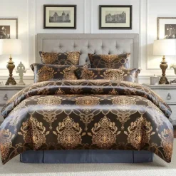 Cozy Haven Bettzeug-Luxuriöses Jacquard-Bettwäscheset für Kingsize-Betten – Bettbezug, Steppdecken, hochwertige Heimtextilien