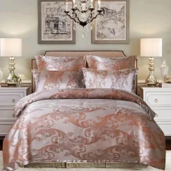 Cozy Haven Bettzeug-Luxuriöses Jacquard-Bettwäscheset für Kingsize-Betten – Bettbezug, Steppdecken, hochwertige Heimtextilien