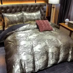 Cozy Haven Bettzeug-Luxuriöses Jacquard-Bettwäscheset für Kingsize-Betten – Bettbezug, Steppdecken, hochwertige Heimtextilien