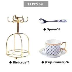 Feast u0026 Flair Küche & Esszimmer-Luxuriöses Kaffee- und Teeservice aus goldenem Bone China – elegante Porzellankeramik