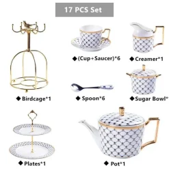 Feast u0026 Flair Küche & Esszimmer-Luxuriöses Kaffee- und Teeservice aus goldenem Bone China – elegante Porzellankeramik