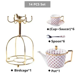 Feast u0026 Flair Küche & Esszimmer-Luxuriöses Kaffee- und Teeservice aus goldenem Bone China – elegante Porzellankeramik