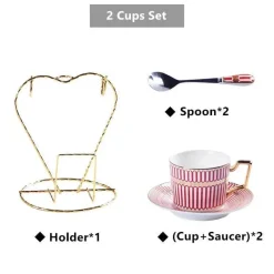 Feast u0026 Flair Küche & Esszimmer-Luxuriöses Tee- und Kaffeeset aus Bone China – Elegantes Trinkgeschirr aus goldfarbenem Porzellan