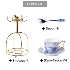 Feast u0026 Flair Küche & Esszimmer-Luxuriöses Tee- und Kaffeeset aus Bone China – Elegantes Trinkgeschirr aus goldfarbenem Porzellan