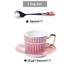 Feast u0026 Flair Küche & Esszimmer-Luxuriöses Tee- und Kaffeeset aus Bone China – Elegantes Trinkgeschirr aus goldfarbenem Porzellan