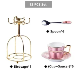 Feast u0026 Flair Küche & Esszimmer-Luxuriöses Tee- und Kaffeeset aus Bone China – Elegantes Trinkgeschirr aus goldfarbenem Porzellan