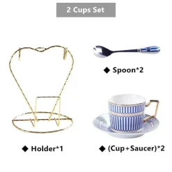 Feast u0026 Flair Küche & Esszimmer-Luxuriöses Tee- und Kaffeeset aus Bone China – Elegantes Trinkgeschirr aus goldfarbenem Porzellan