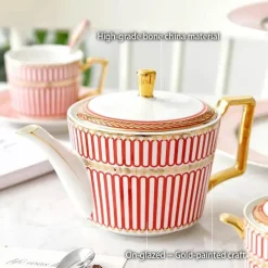 Feast u0026 Flair Küche & Esszimmer-Luxuriöses Tee- und Kaffeeset aus Bone China – Elegantes Trinkgeschirr aus goldfarbenem Porzellan