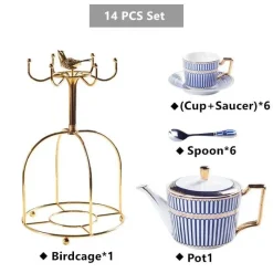Feast u0026 Flair Küche & Esszimmer-Luxuriöses Tee- und Kaffeeset aus Bone China – Elegantes Trinkgeschirr aus goldfarbenem Porzellan