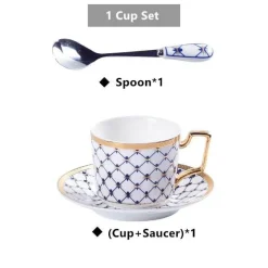 The Cozy Mug Küche & Esszimmer-Luxuriöses Tee- und Kaffeeset aus Bone China – Elegante Kanne und Tassen aus goldfarbenem Porzellan