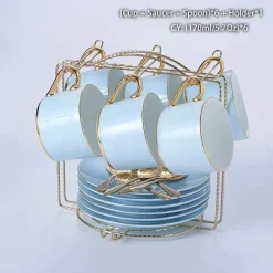 Feast u0026 Flair Küche & Esszimmer-Luxuriöses Tee- und Kaffeeset aus Porzellan – Teekanne mit Tassen aus Bone China