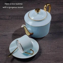 Feast u0026 Flair Küche & Esszimmer-Luxuriöses Tee- und Kaffeeset aus Porzellan – Teekanne mit Tassen aus Bone China