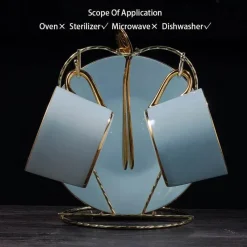 Feast u0026 Flair Küche & Esszimmer-Luxuriöses Tee- und Kaffeeset aus Porzellan – Teekanne mit Tassen aus Bone China