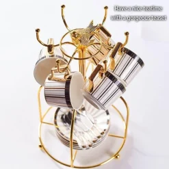 The Cozy Mug Küche & Esszimmer-Luxuriöses Tee- und Kaffeeset aus Bone China – Trinkgeschirr aus Porzellan mit Goldeinlage