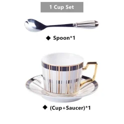 The Cozy Mug Küche & Esszimmer-Luxuriöses Tee- und Kaffeeset aus Bone China – Trinkgeschirr aus Porzellan mit Goldeinlage