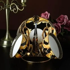 The Cozy Mug Küche & Esszimmer-Luxuriöses Teetassen-Set aus Bone China – Elegante Kaffeetassen im europäischen Stil