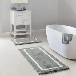 Tom Wohndeko-Madivelle Reversible High Pile Bath Rug – Modern Tufted Microfiber