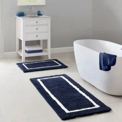 Tom Wohndeko-Madivelle Reversible High Pile Bath Rug – Modern Tufted Microfiber